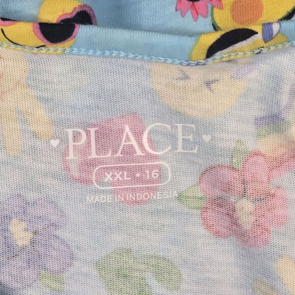 Childrens Place Girls One Piece Romper XXL/16 Blue Rainbows Smiles Emojis NWT - Picture 5 of 8